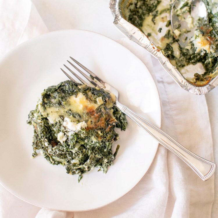 Picture of creamed spinach casserole